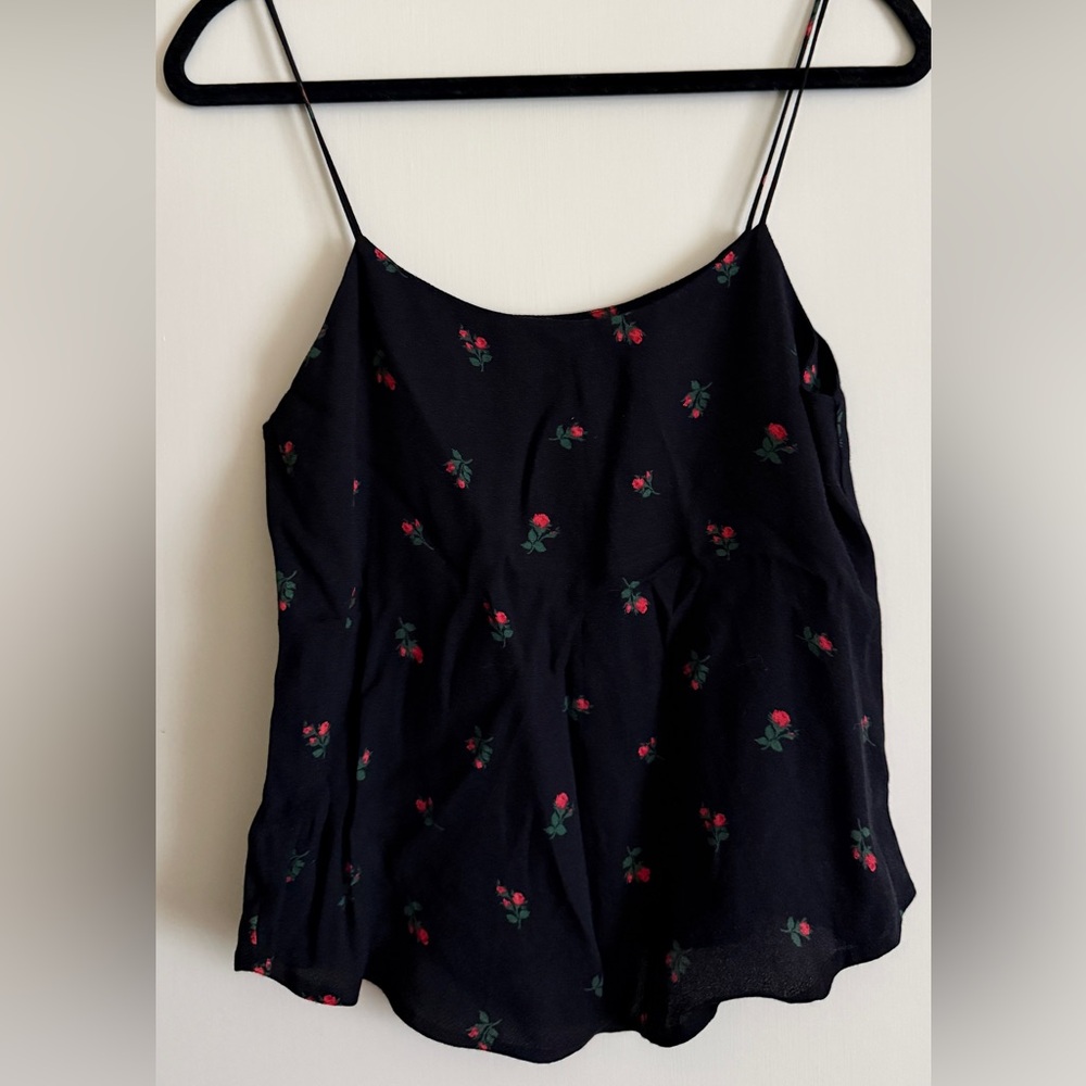 Reformation Black Floral Camisole